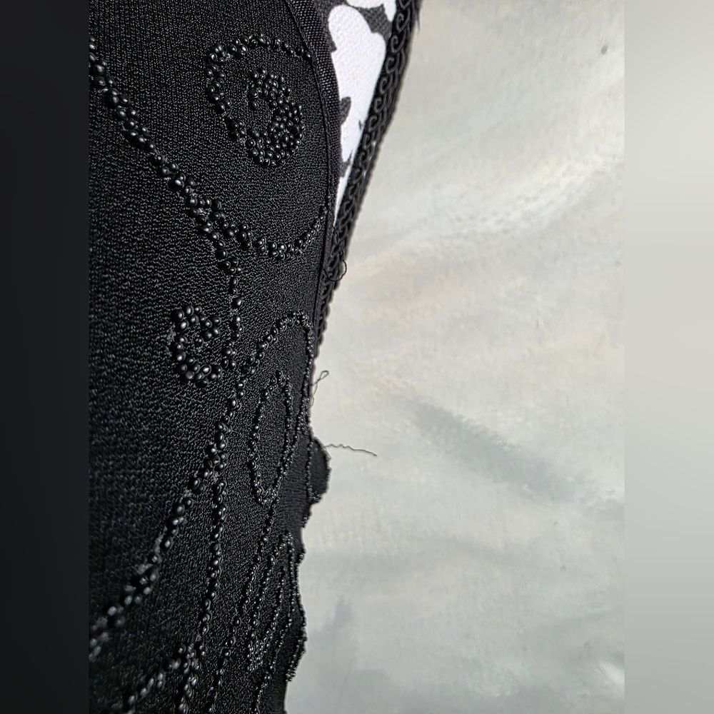 Vintage Black Halter Beaded Maxi Dress Cache Sz M - Picture 6 of 16